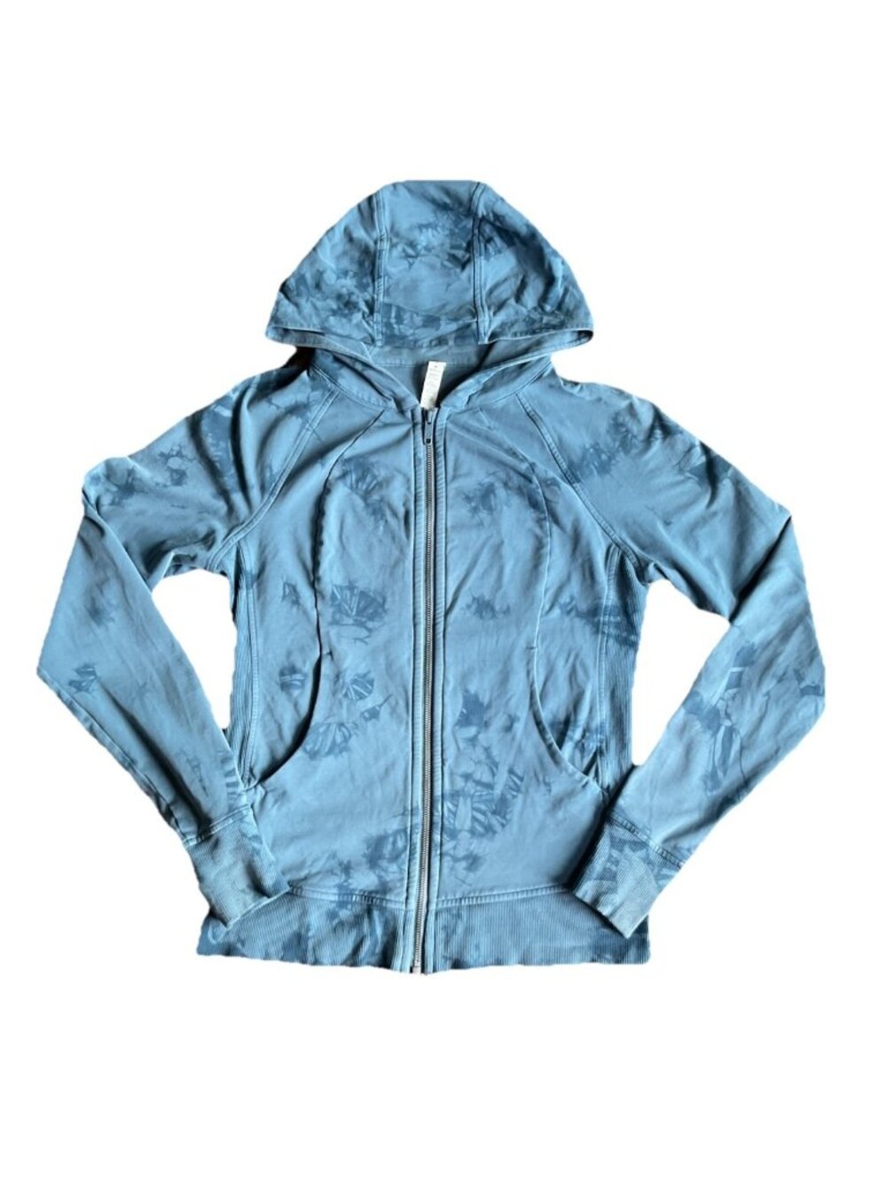 Lululemon Women’s Zip Up Size 6 Blue Tie Dye Hooded Medium Soft Hood